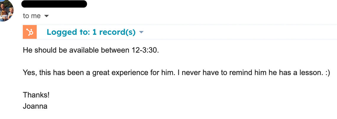 Parent testimonial